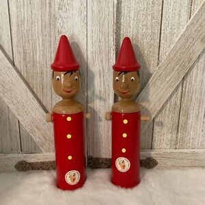 2 Pinocchio Wooden Coin Banks